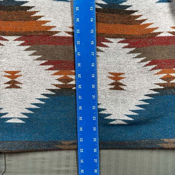 Women's Southwestern Aztec Print Quarter-Zip Hoodie with Front Pocket - Picture 9 of 11